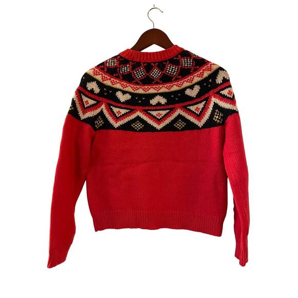 NWT Marine Layer Womens Archive Alpine Sweater Red Fair Isle Retail $158 size XS - Picture 3 of 9